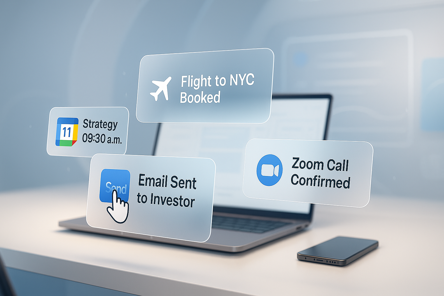 Executive working efficiently